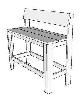 Barbank steigerhout tekening