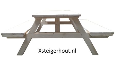 Picknicktafel steigerhout vooraanzicht