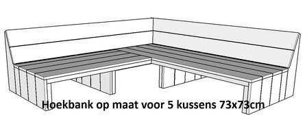 hoekbank steigerhout op maat voor kussens 73x73