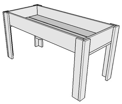 Tekening moestuintafel