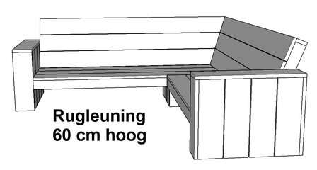 Rugleuning hoogte 60cm