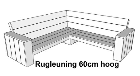 Rugleuning hoogte 60cm