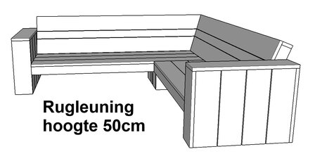 Rugleuning hoogte 50cm