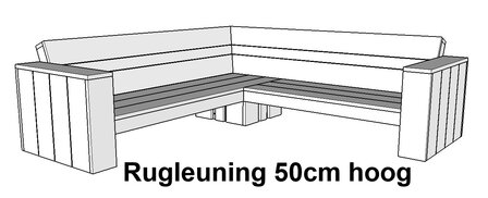 Rugleuning hoogte 50cm