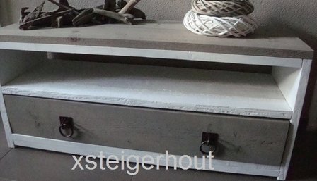 Netjes stoom groei Tv meubel met lade steigerhout - xsteigerhout