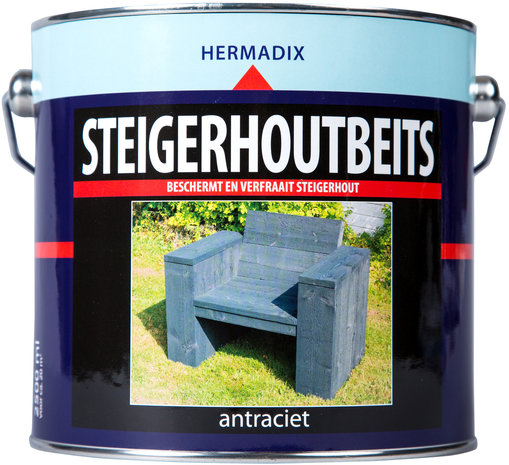 Bevestigen Assert Observatie Steigerhout beits antraciet in blik 2500ml 2,5 liter - xsteigerhout
