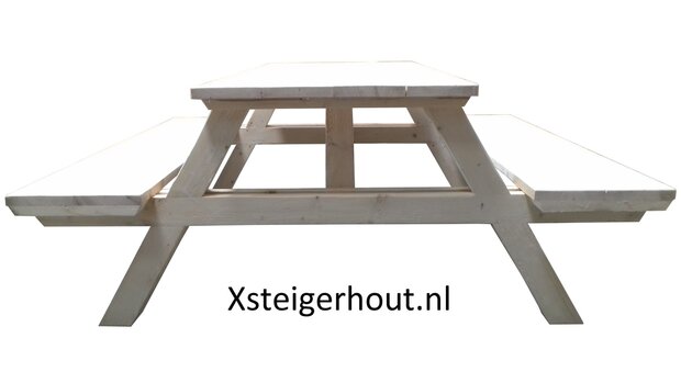 Picknicktafel steigerhout vooraanzicht