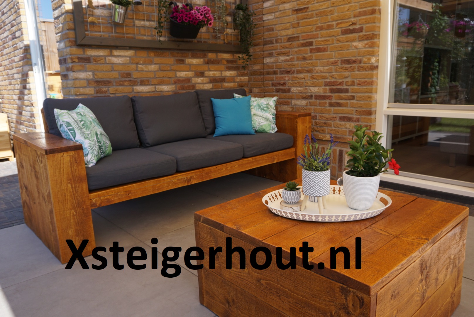 Loungebank steigerhout bouwpakket