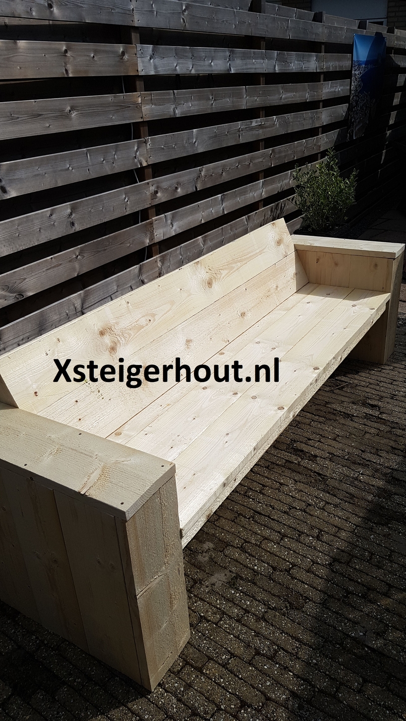 Loungebank steigerhout onbehandeld