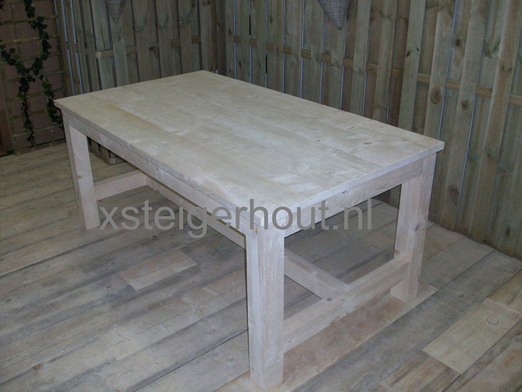 Spiksplinternieuw Kloostertafel met White en Grey wash beits - xsteigerhout PT-81