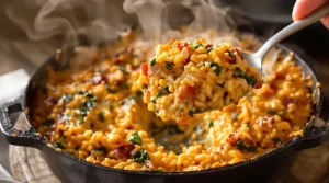 Vergeet droge rijst: zo krijg ik altijd een zijdezachte ovenschotel met kip, rijst en room